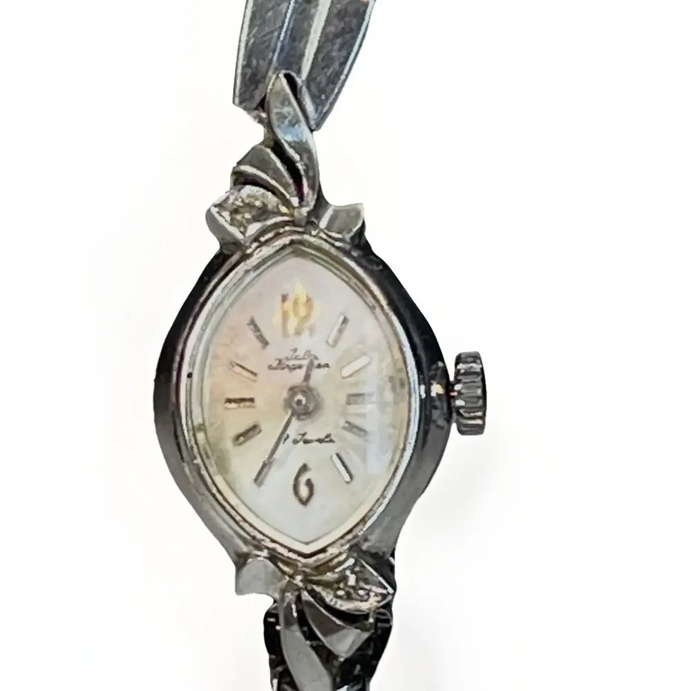 Jules Jurgensen 17 Jewels Watch Vintage, Diamonds Works, Needs Battery